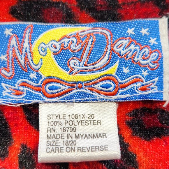 Moon Dance Red and Black Leopard Print Velour  Pullover Top Size 18 to 20, XXL - Picture 4 of 11